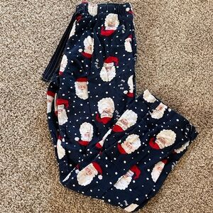 Old Navy Santa Print Wide Leg Pants - Navy